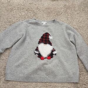 cupcakes & cashmere Festive Gray Christmas Sweater